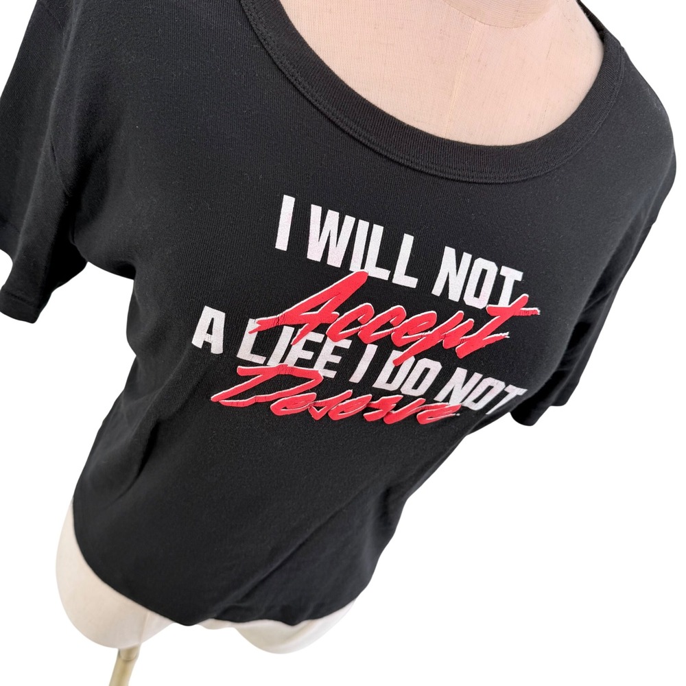 A24 MaXXXine Graphic T-Shirt 2XL Black Movie Promo Baby Tee Goth Edgy Indie